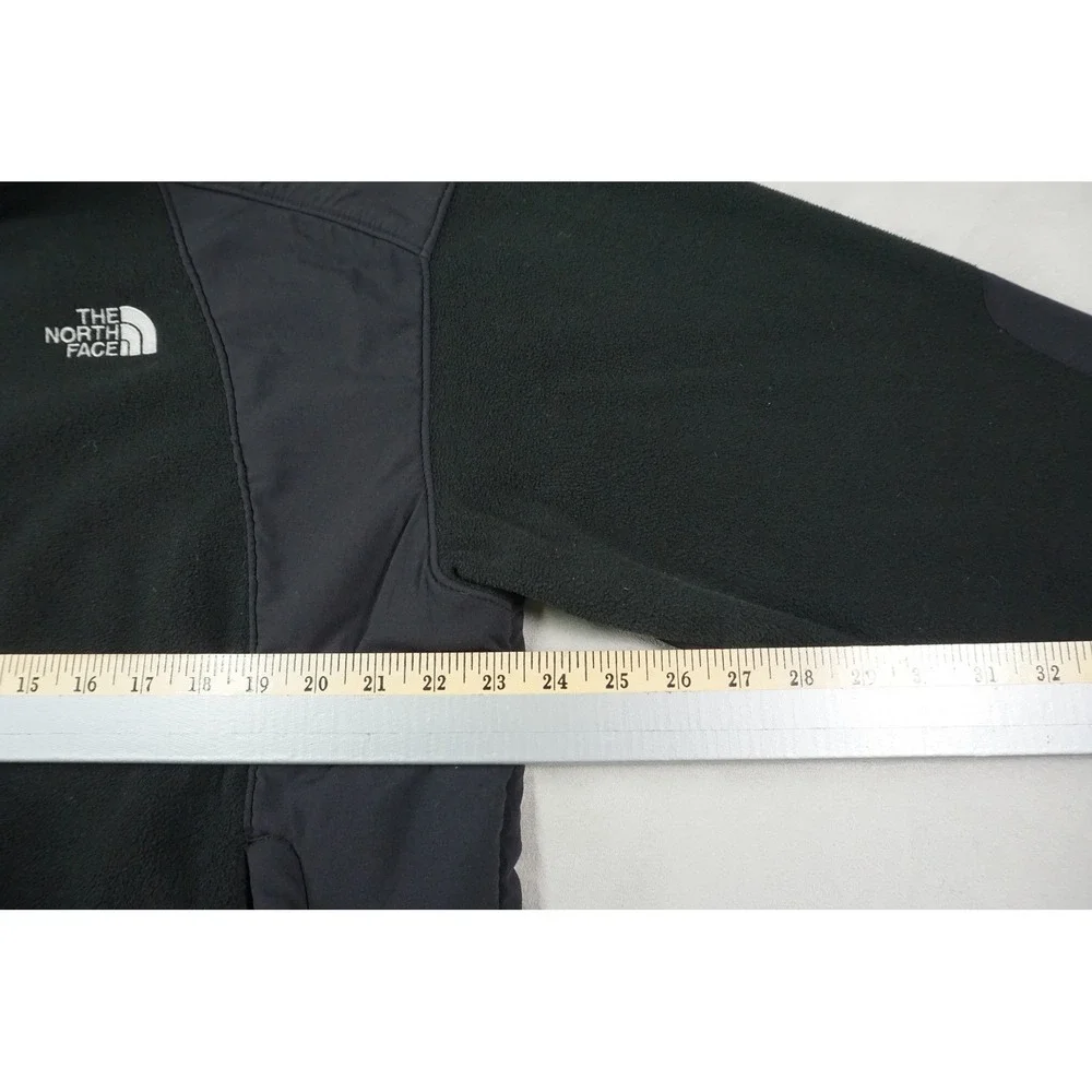 The North Face Jacket Men L Black Thick Fleece Full Zip Nylon Panel Denali Style